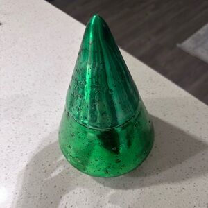 Hallmark Green Metallic Christmas Tree Candle Pre-owned
